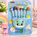 Super Cute Cartoon HB Pencil Set with Character Toppers & Eraser – 6 Pencils
