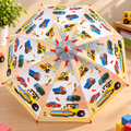 Kids Cartoon Vehicle Print Umbrella – Colorful Cars & Construction Theme