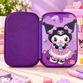 Purple Kawaii 3D Character Hardtop Pencil Case – Zipper Stationery Organizer
