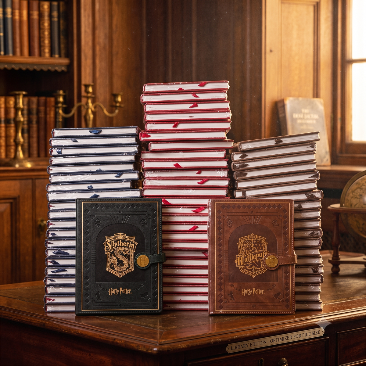 Harry Potter Hogwarts House Diary – Slytherin & Hufflepuff Embossed Hardcover Notebook